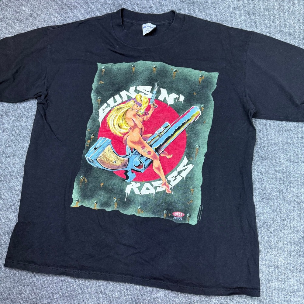 Vintage 1992 Guns N Roses 91-92 Tour T Shirt Licensed Conart Graphic Tee XL